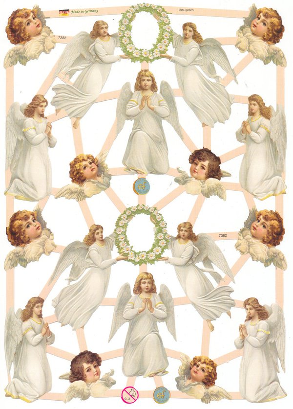Kiiltokuva, 16 x 23 cm,  Valkoiset enkelit