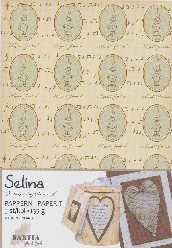 Selina Tonttupaperi,  , A4, 135g, 5 arkkia/paketti