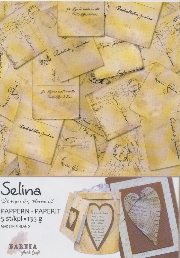 Selina paperi, vanhat kortit,  , A4, 135g, 5 arkkia/paketti