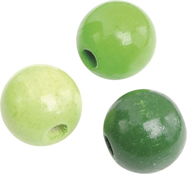 Puuhelmi, vaaleanvihreä sekoitus, koot: 6, 8, 10, 12 ja 15mm