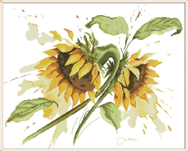 Ristipistopakkaus, Passionate sunflower, 65 x 50 cm