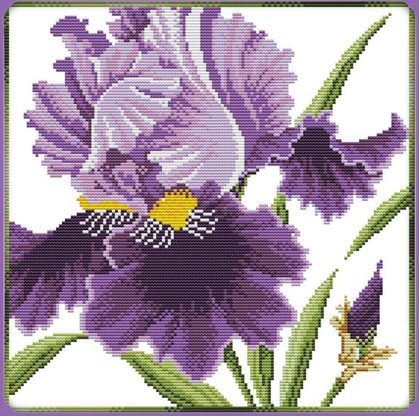 Ristipistopakkaus, purple blossoms  ,  33 x 33 cm