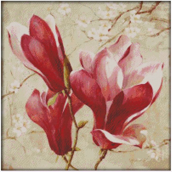 Ristipistopakkaus, pink magnolia, 55 x 56 cm