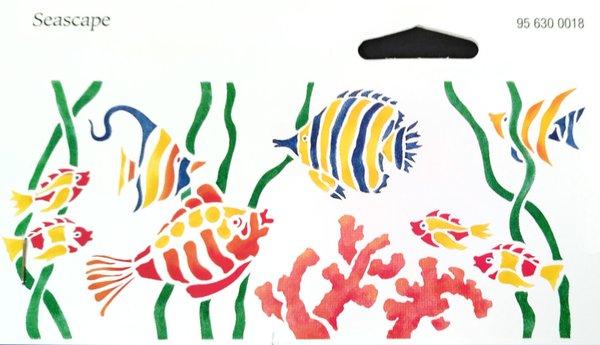 Muovinen maalaussabloona Seascape,  Sabloonan koko 45 x 20,5 cm